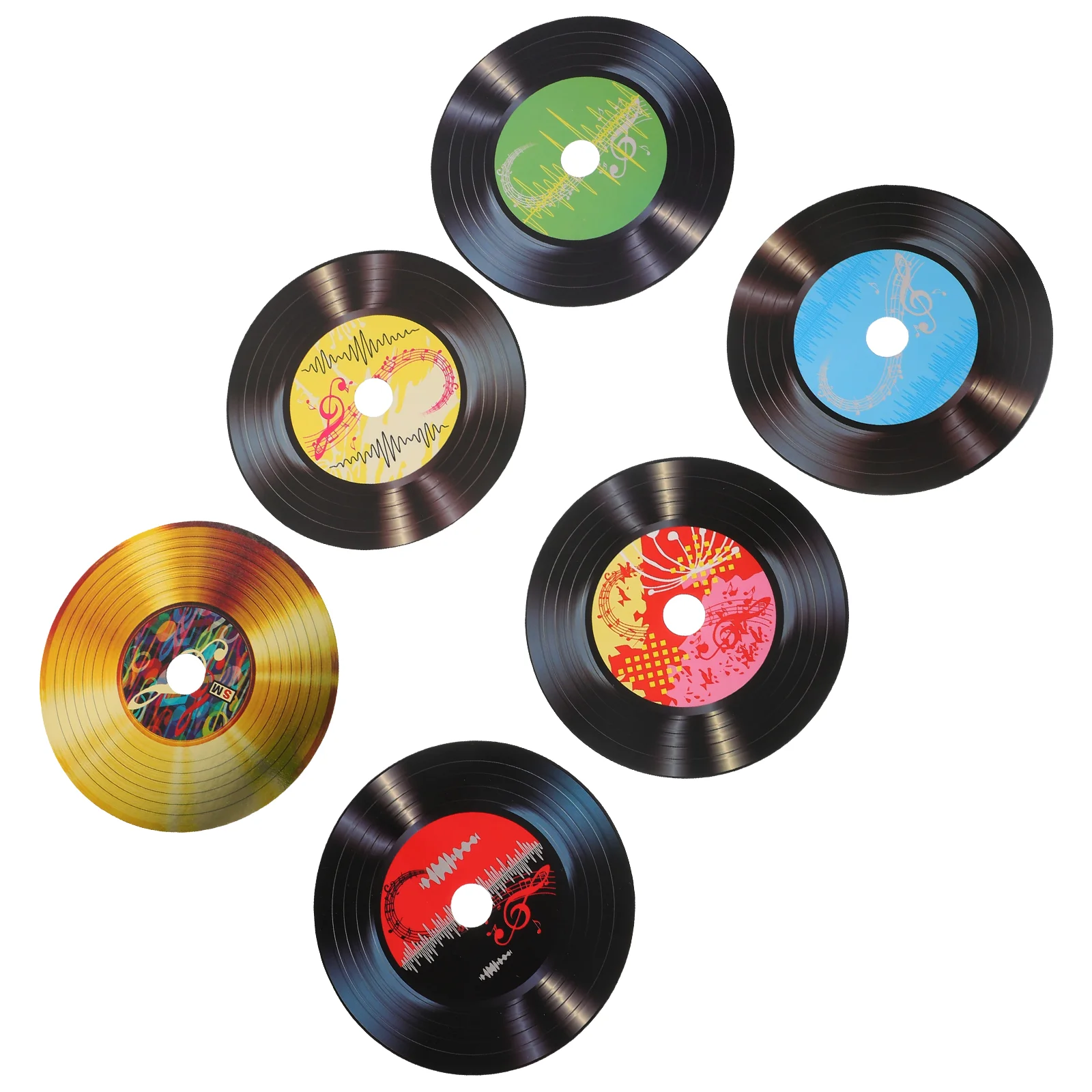 

30 Sheets of Vinyl Record Stickers Vintage Blank Vinyl Records Decals for Living Room Home