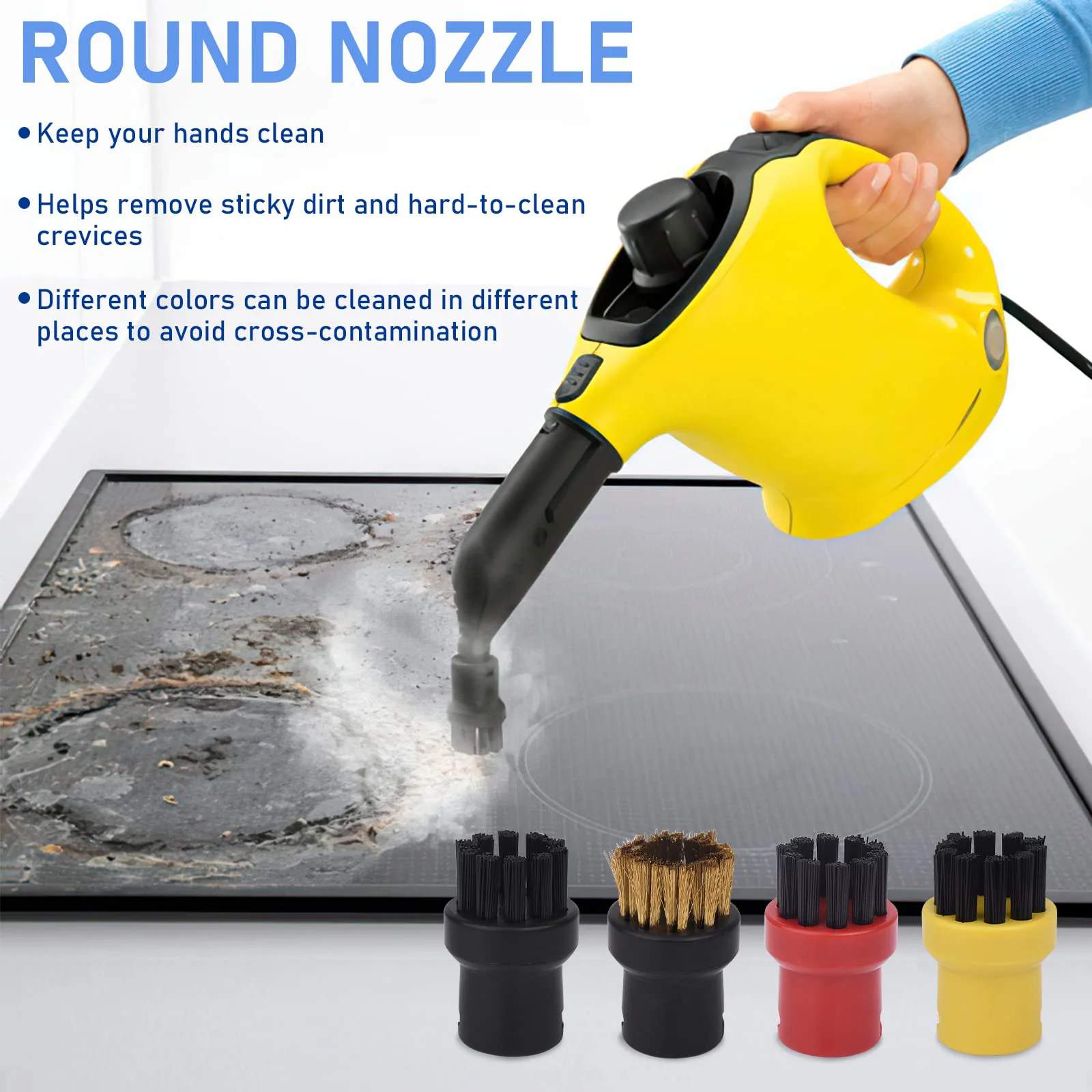 Premium Microfibre Steam Mop Cloth with Glass Scraper and Nylon Brush Accessories