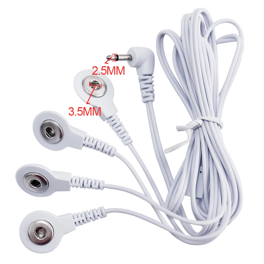 2/4 Way 3.5mm Button Tens Acupuncture Massager Electrical Nerve Muscle Stimulator Electrode Cable Line Wire for Electrode Pads muscle stimulator massage tool electrode lead wires muscle massager