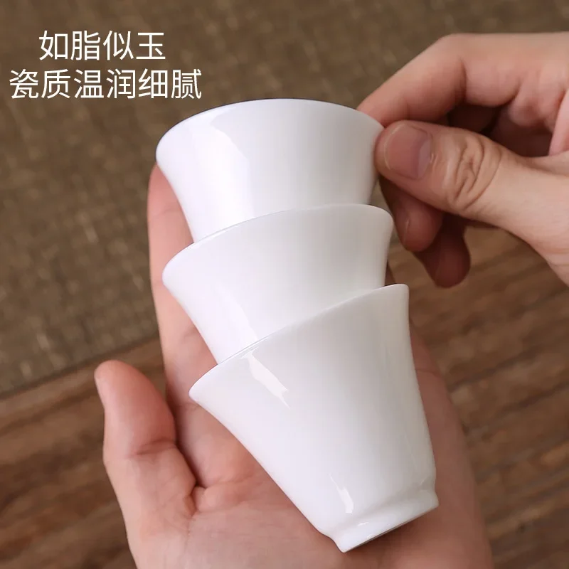Kung Fu Small Tea Cup Tea Bowl Master Cup Tasting Set White Jade Porcelain tea cup