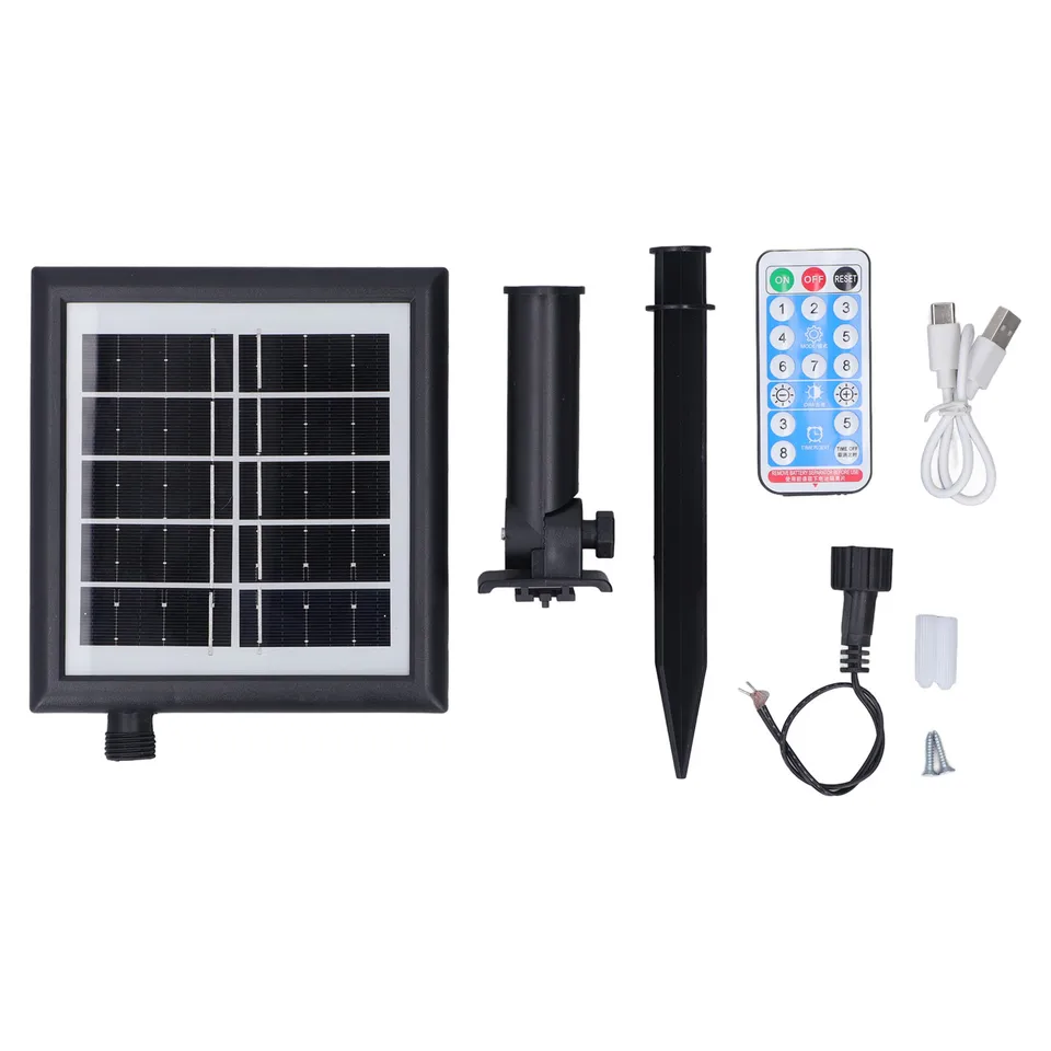 String Control Box Solar Panel Garden Solar String Light Control Box Kit 1200mAh Lithium ...