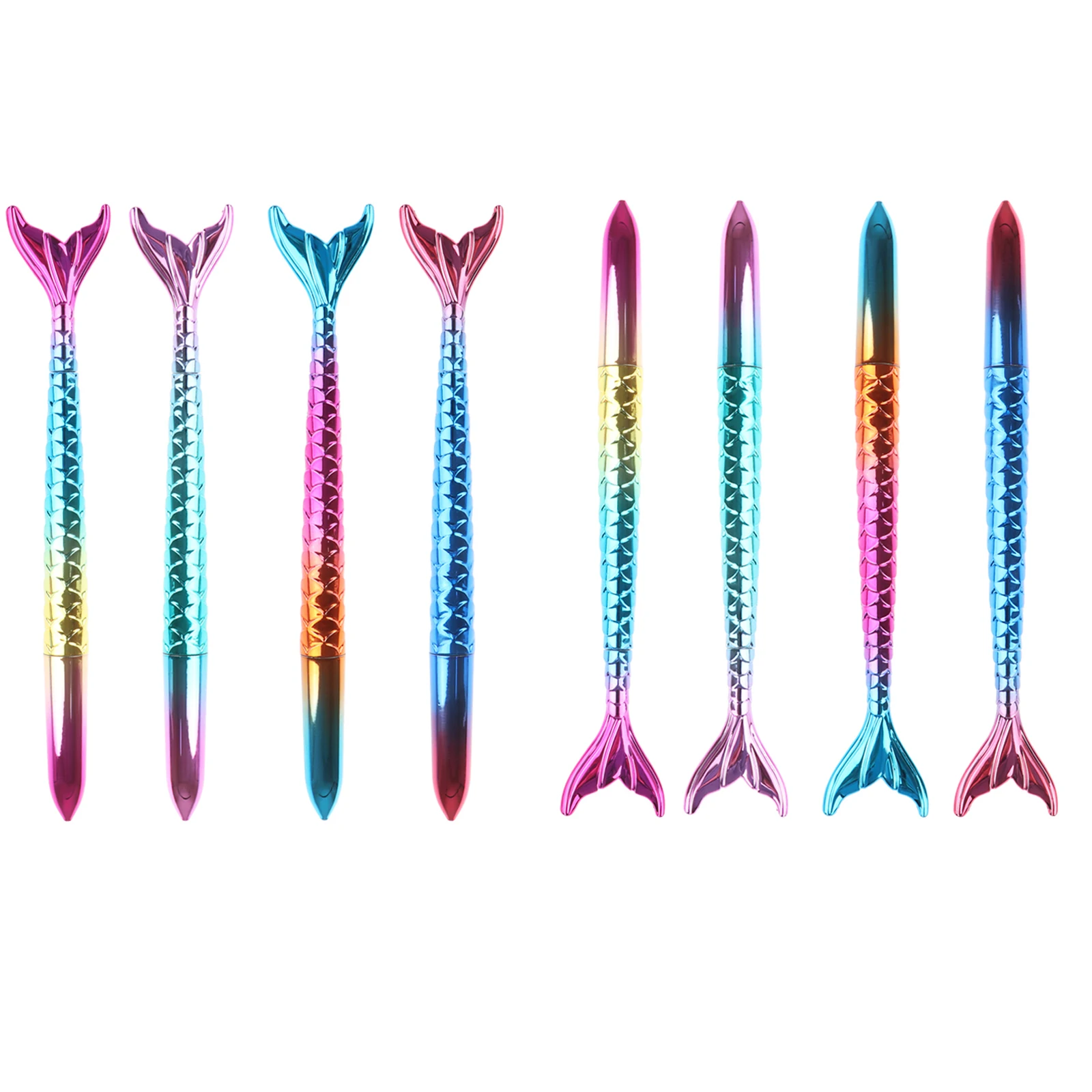인어 꼬리 액체 잉크 젤 펜, 블랙 학생 문구, 사무용품, 0.5mm, 8 개