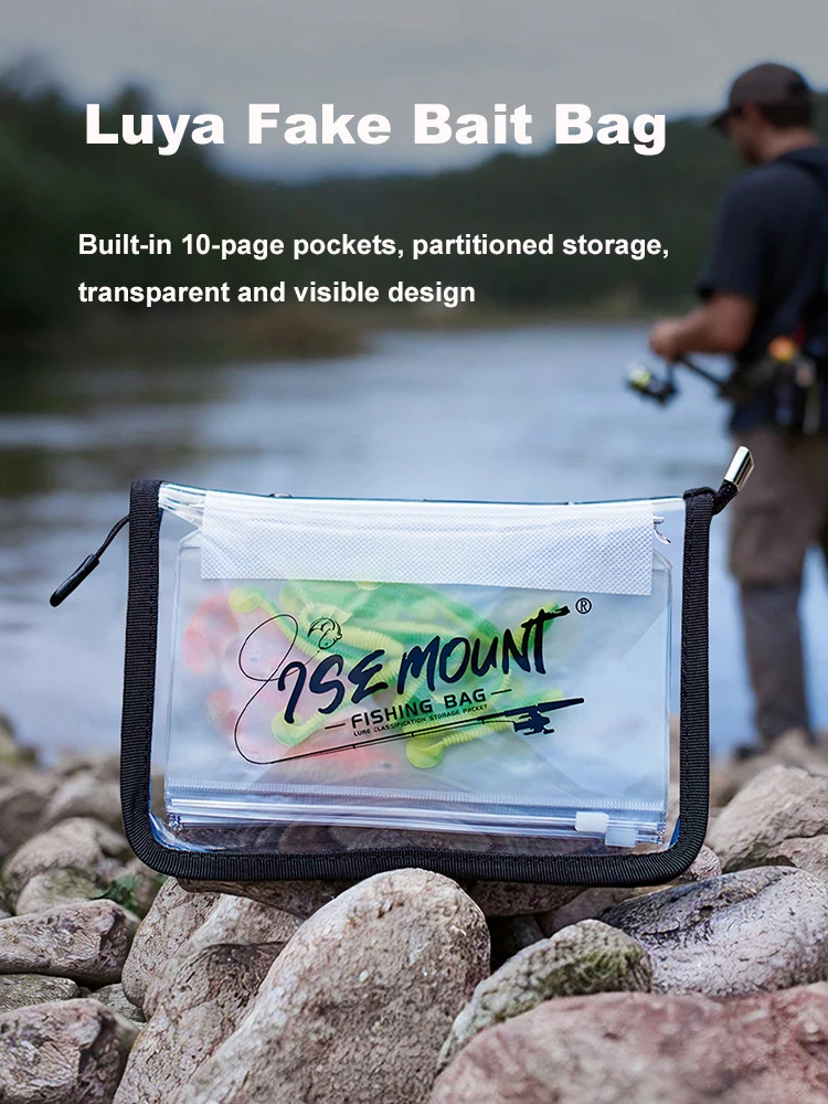 Sac leurres transparent Luya PVC compartimenté étanche rangement accessoires de pêche organisation