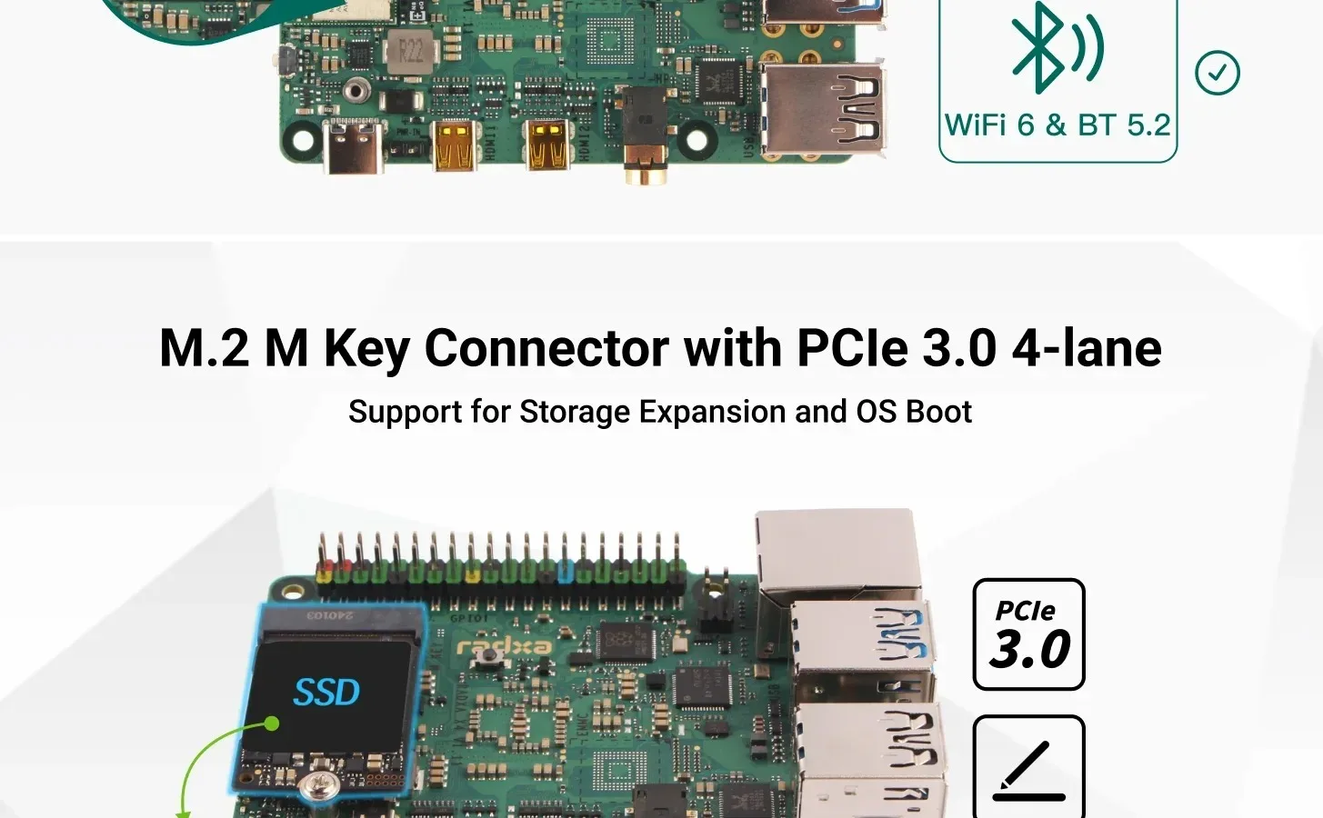Radxa x4シングルボード、Intel n100プロセッサ、高性能、低消費