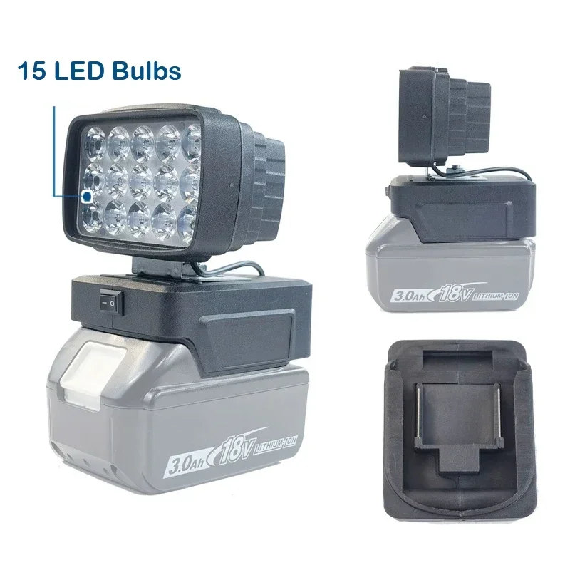 Portable LED Work Light Cordless for Makita/Dewalt/Milwaukee BL1430 BL1830 Lithium Battery Outdoor Lighting Camping portable led work light