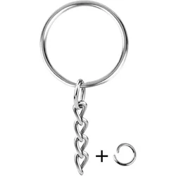 Versatile Metal Silver Key Ring Set with Open Jump Ring & Connector - DIY Jewelry Accessories (30pcs)