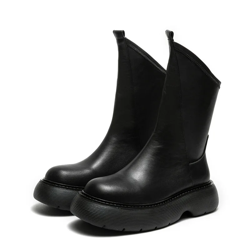 Original Design High Barrel Chelsea Short Boots for Men New High Rise Boots Trend Thick Sole