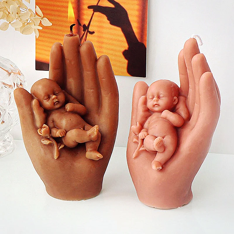 

Sleep Baby in Hand Candle Silicone Mold DIY Angel Baby Aromatherapy Candle Making Soap Resin Plaster Mould Craft Gift Home Decor