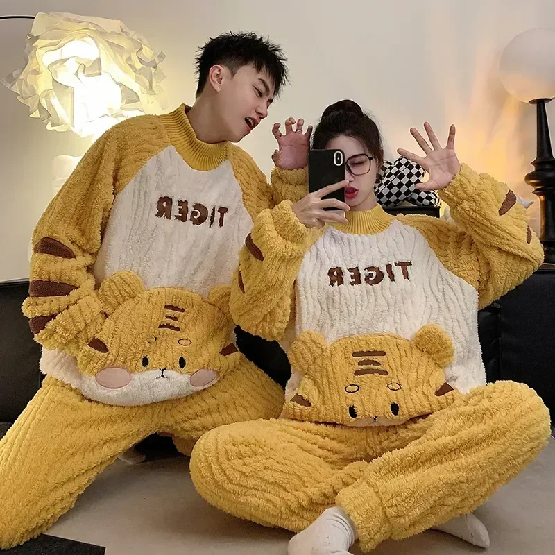 

Warm Suit Women Winter Pyjamas Cute Men Pajamas Pajama Thicken Lovers Soft Sleepwear Adult Couple Set Clothes Homewear