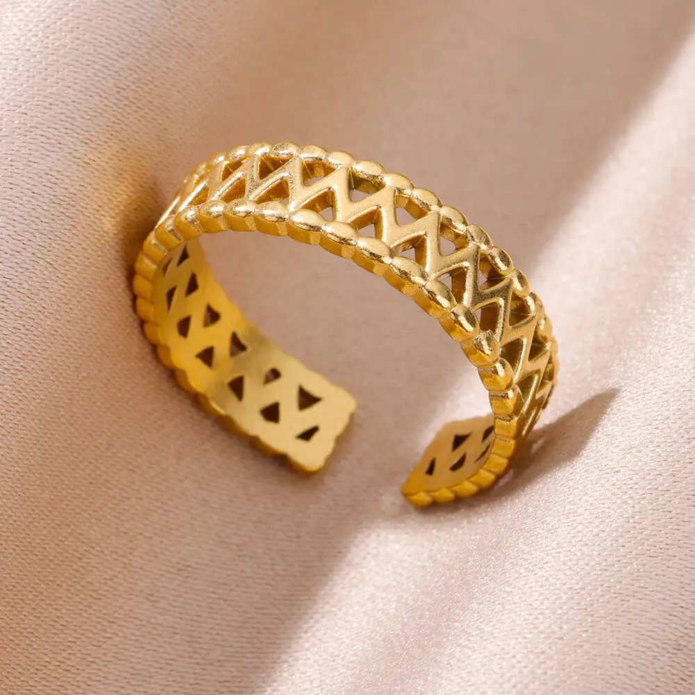 Stainless Steel Geometric Ring for Women for Wedding