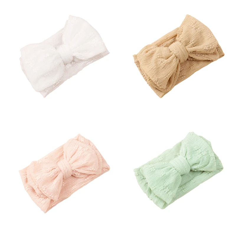 

Sweet Baby Girls Headband Embroidery Bowknot Toddler Kids Hair Band Newborn Elastic Headwear Fashion Hair Accessories