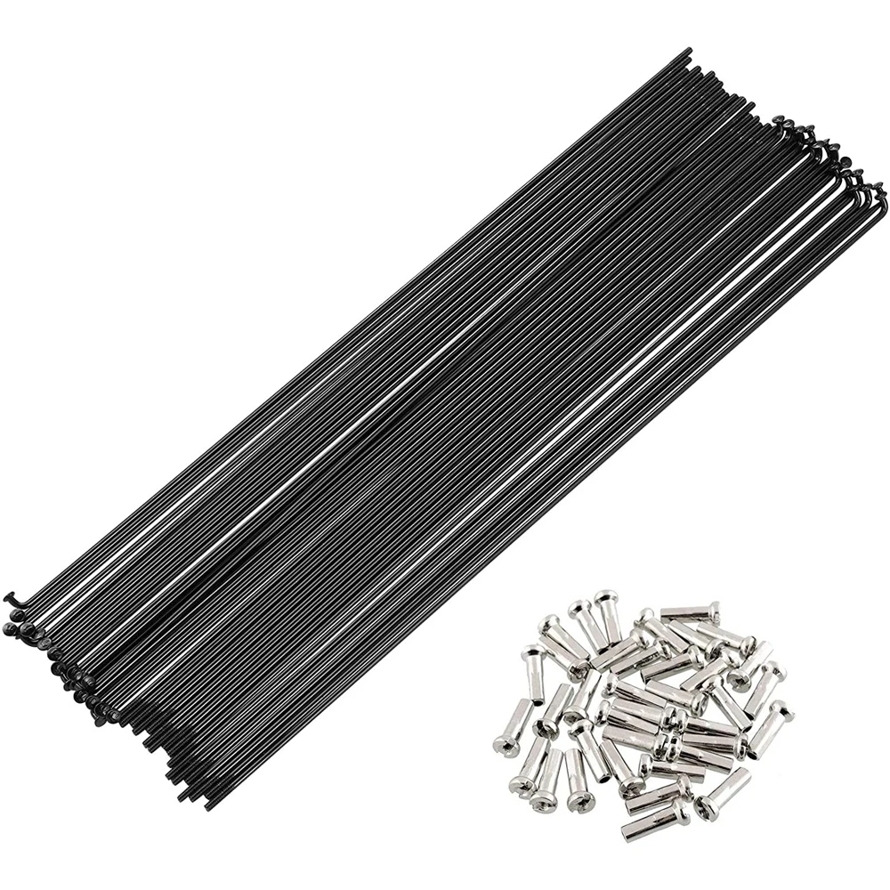 Black Adjustable Stainless Steel Bicycle Spokes with Nipples