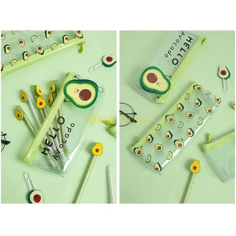 케이스 대용량 펜 가방 투명 PVC 펜 박스 데스크 펜 홀더 소년 소녀 최고의 판매를위한 휴대용 연필