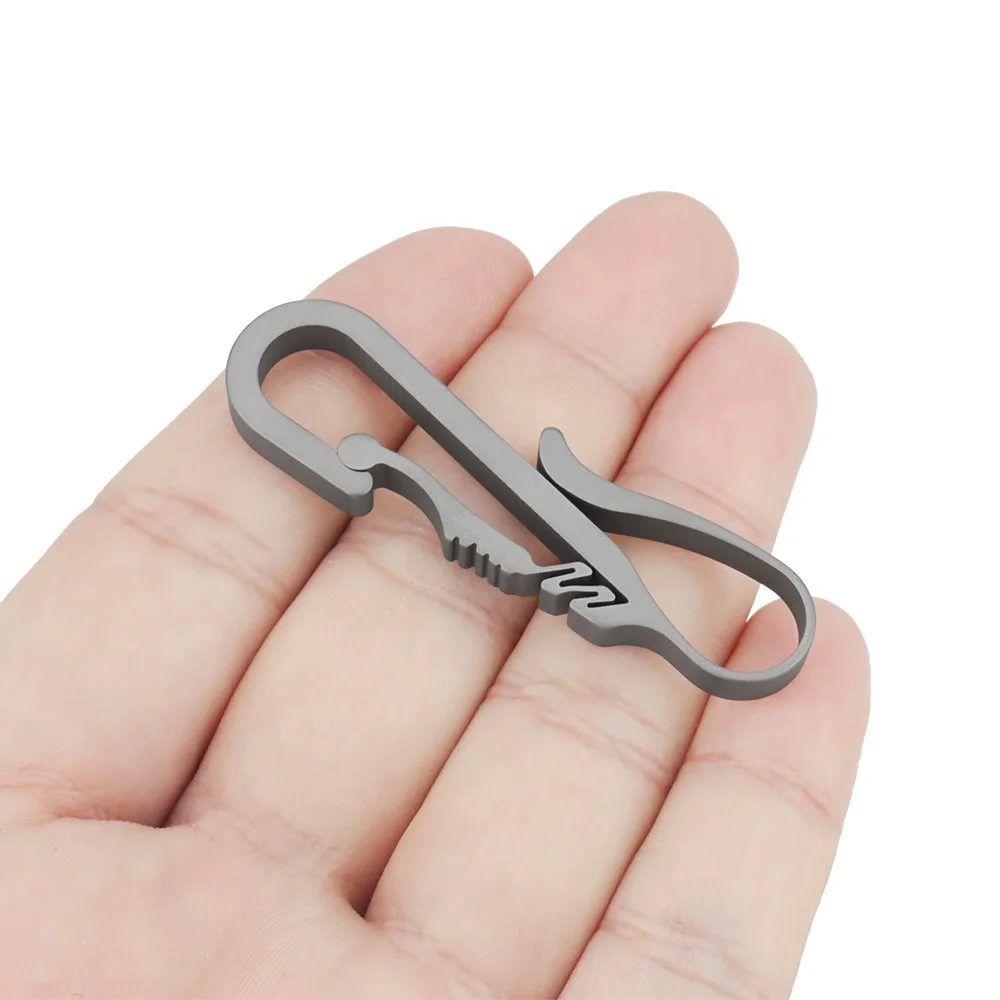 Key Chain Clip Titanium Alloy Curves Buckle Belt Portable Backpack Buckle Outdoor EDC Tool