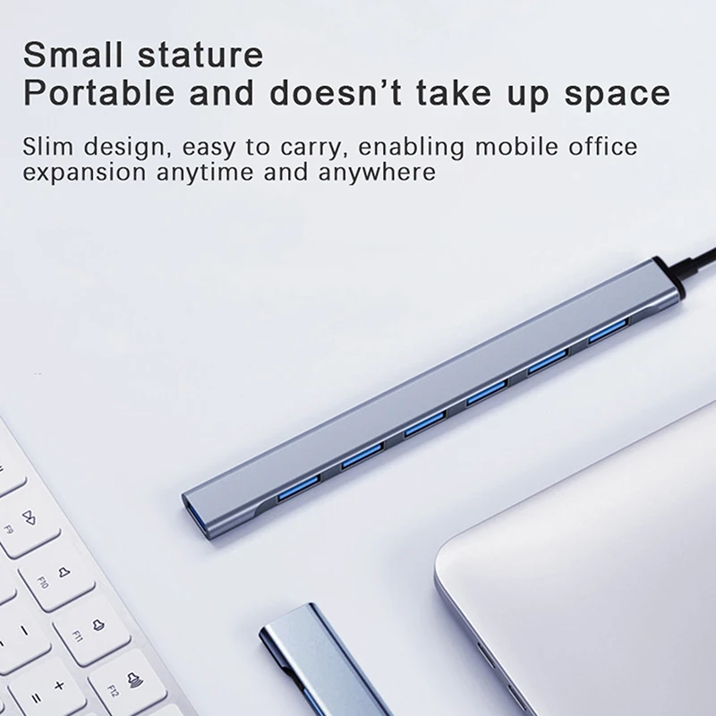 PC 컴퓨터 멀티 포트 USB 3.0 허브, USB 2.0 허브, USB C 타입 허브, 멀티 7 포트 분배기, 고속 5Gbps