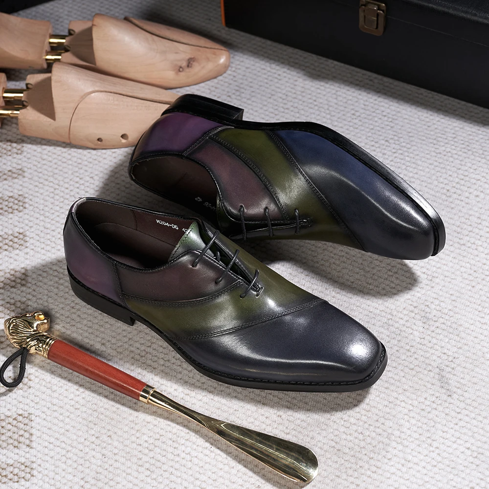 Italian Style Men's Oxfords Genuine Leather Male Wedding Party