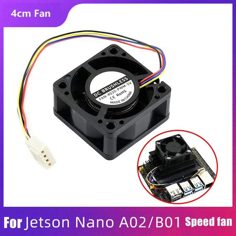 

Вентилятор 4 см для Jetson Nano 2 ГБ/4 Гб (A02/B01/SUB), 5 В, 4 контакта