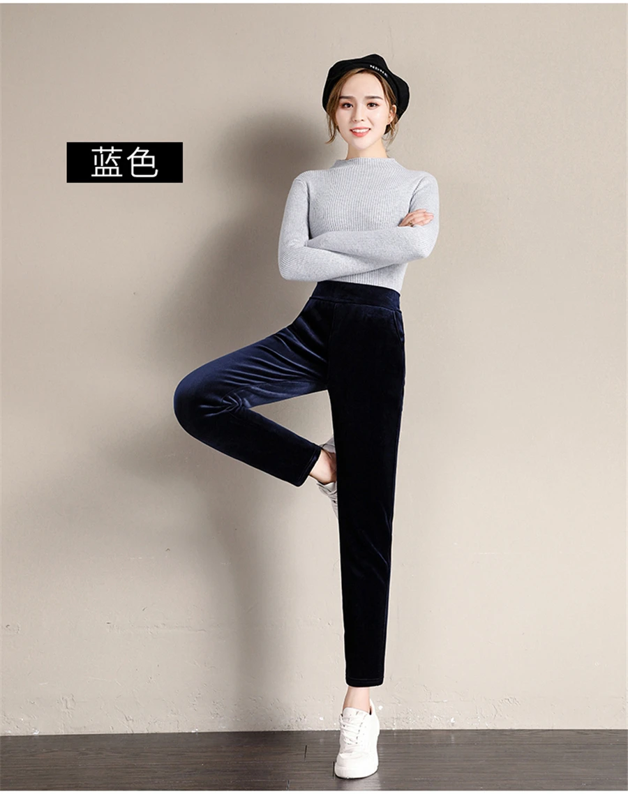 Winter Thicken Velvet Pencil Pants Women's High Waist Plush Fleece Lined Big Size 5xl Ankle-length Pantalons New Slim Leggings