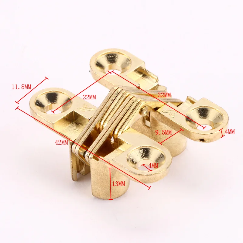 Hidden Hinge 4Pcs 42x13mm Invisible Concealed Folding Door Hinge For Cabinet Cupboard Door Wooden Boxes stainless steel hinges door hinges