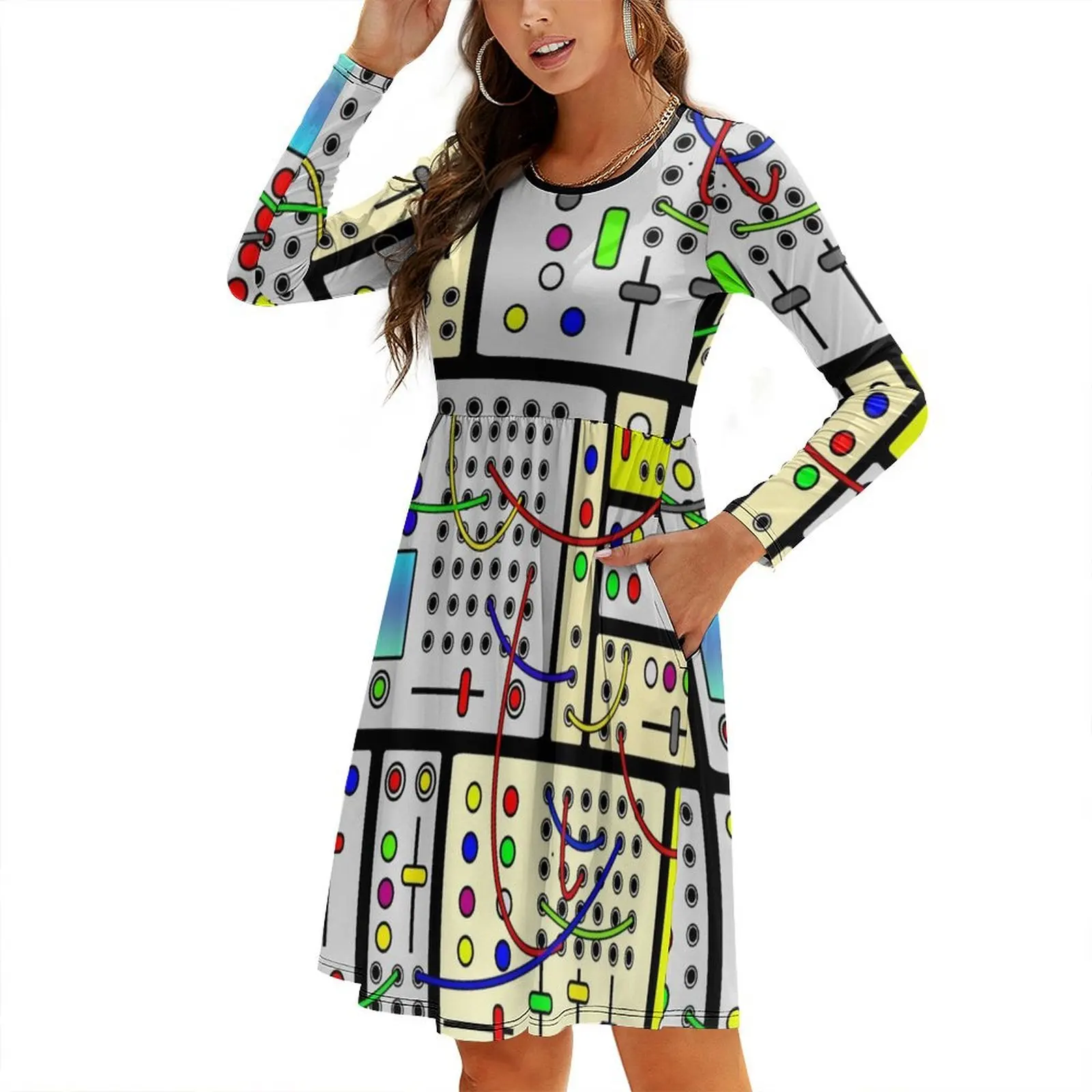 

Modular Synthesizer - Synth Vintage - Oscillator - Filter Analog Round Neck Baggy Dress Summer skirt Women's summer skirt