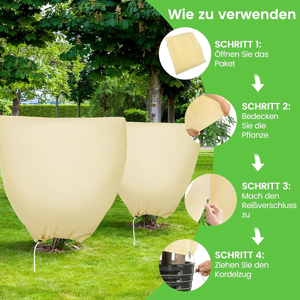 Plant Covers Freeze Protection Plant Shield With Zip Cold Frost Blankets Shrub Jacket Winter Protective Cover Bag for Pot Plants