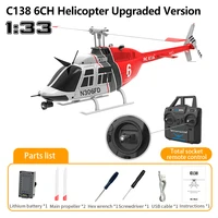 1:33 C138 RC Helicopter Upgrade Airplane 6 Axis Gyro Altitude Hold 2.4G Remote Control Helicopter Plane Toys for Adult Kid