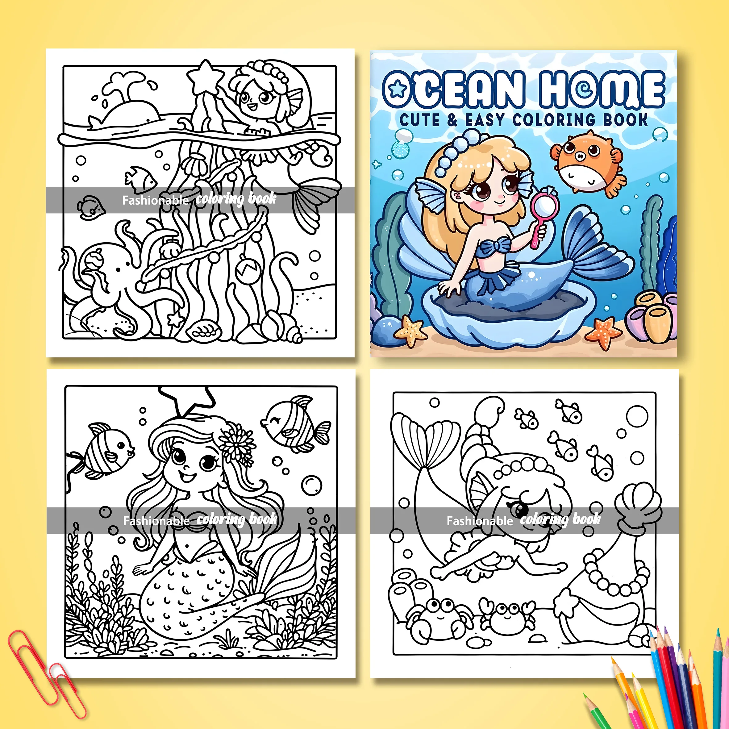 Ocean Home: Coloring Book for Adults Featuring Cute Cozy Daily Activities for Relaxation (Cozy Spaces Coloring) 4