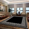 Luxury Carpet Decoration Home Black Simple Style Large Rugs Living Room Bedroom Entrance Washable Easy Cleaning Lounge Mat 3