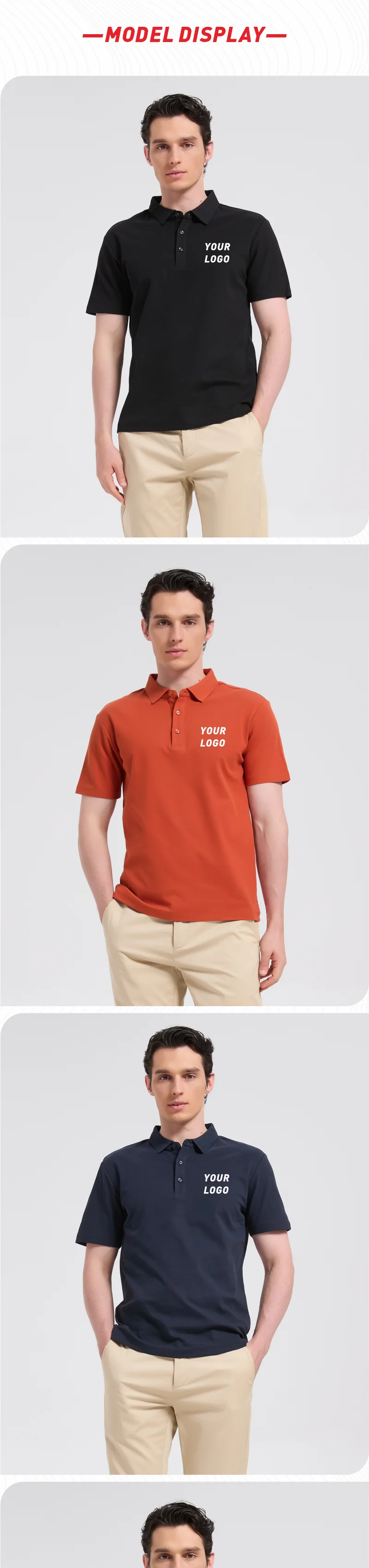 NEUES individuelles Polohemd mit kostenlosem Logodruck, Kleidung für Herren und Damen, Business Casual T-Shirt, Firmen-Stickerei, weiches, atmungsaktives T-Shirt – Detail 3