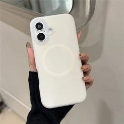 Enhanced Magsafe Jelly Liquid Silicone Magnetic Matte Shockproof Case - Thicken Soft Bumper Cover - iPhone 12 Pro (Cream White)