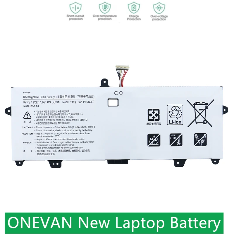 Onevan Nova Aa-pbun2qt Bateria do Portátil para Samsung Aa-pbun2lt 900x3l-k01 900x3l-k04 Np900 7.6v 30whx3l-k02cn Laptop