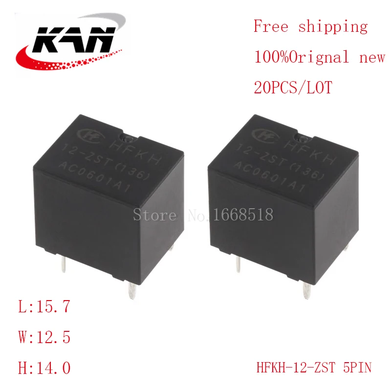 

Бесплатная доставка, 20 шт., реле HFKH-12-ZST HFKH 12VDC 35A 5PIN, оригинальный новый