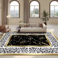 Luxury Gold Living Room Decoration Carpets Home High-quality Soft Rug Dining Room Easy Cleaning Non-slip Comfortable Floor Mat 2