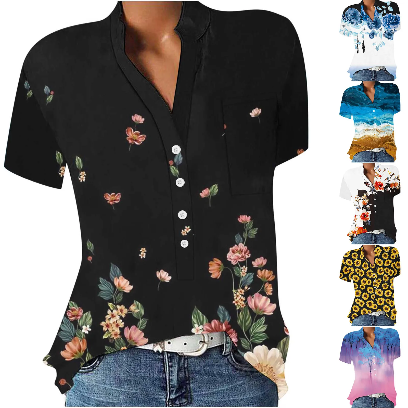 

Женский летний Повседневный Топ с коротким рукавом, Облегающая рубашка с 3D рисунком, новинка 2023, женский простой топ с цветочным геометрическим рисунком