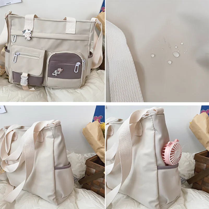 Japanese Harajuku Women's Handbags Multiple Pockets Shoulder Bag Large Capacity Crossbody Bag For Students