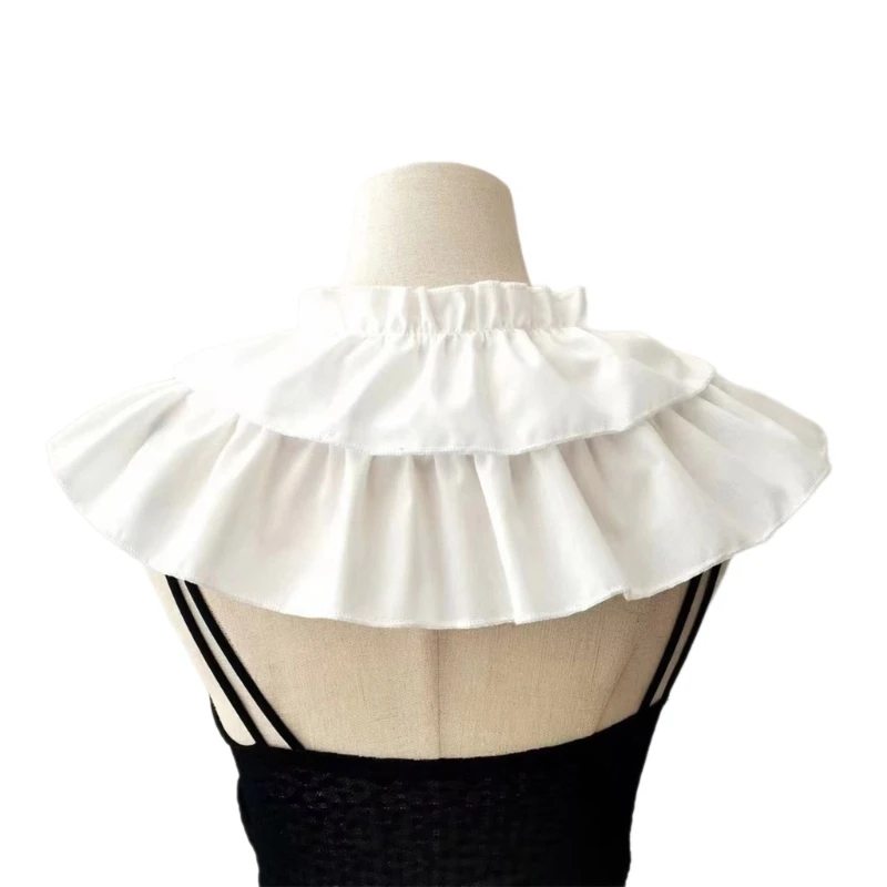 

Faux Collar Decorative Sweater Collar Lace Up Ruffle Collar Neck Shawl