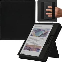Compact Double Stand Case with Pen Holder, Auto Sleep & Wake, and Dual Hand Straps (Gentleman Black)