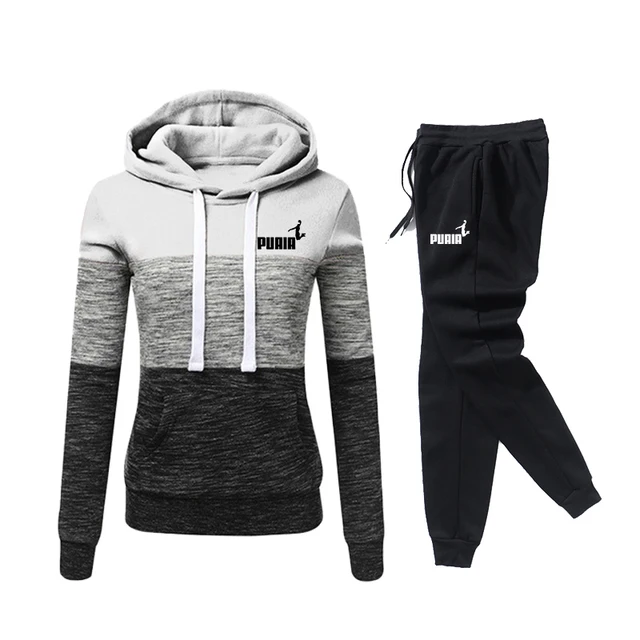Patchwork Hooded Tracksuit Set 16