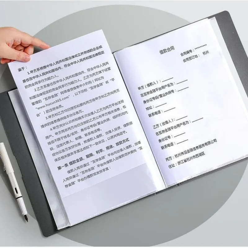 Neue A4 30/60/80 Seiten Datei Ordner Transparent Legen Daten Buch Studenten mit Große Kapazität Test Papier Lagerung Tasche Album – Detail 9