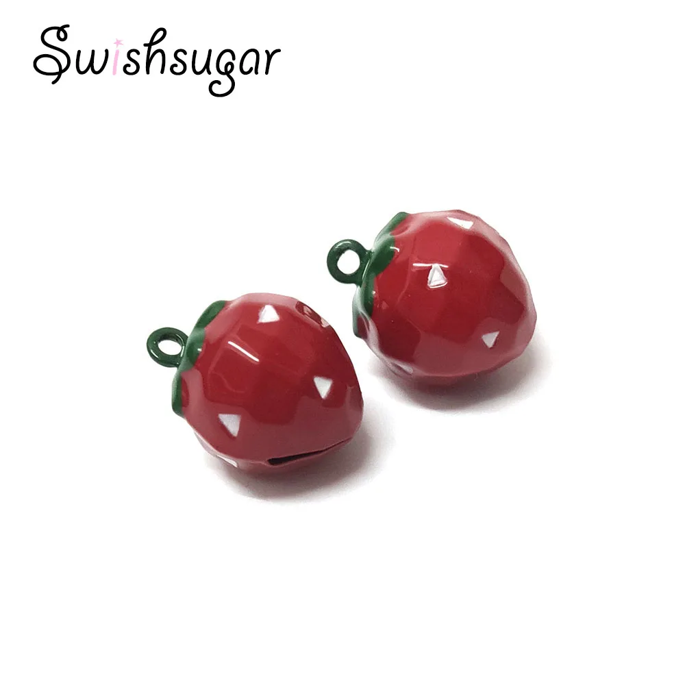 

Red Strawberry Style Jingle Bell Charms Pet Cat Dog Animal Pendant Jewelry Necklace Handmade Crafts Accessories