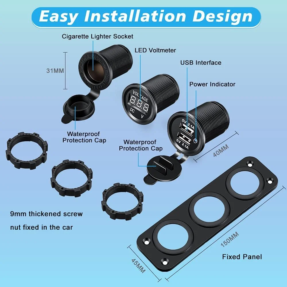 12V  USB 4.2A ڵ , LED  а      ÷  ڵ Ʈ RV