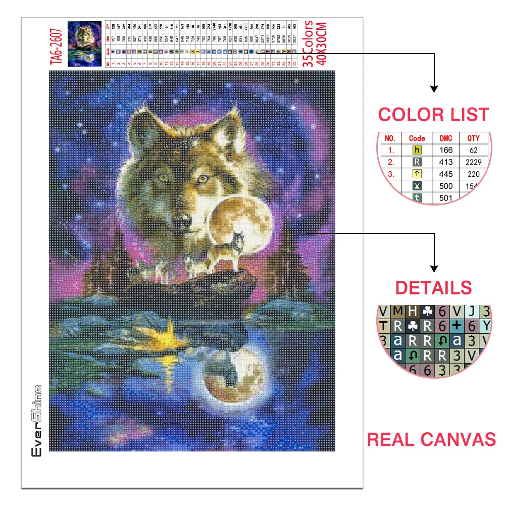 EverShine Diamond Painting Wolf Animal Diamond Mosaic Picture Rhinestones 5D DIY Beaded Embroidery Full Square Art Home Decor diamond painting