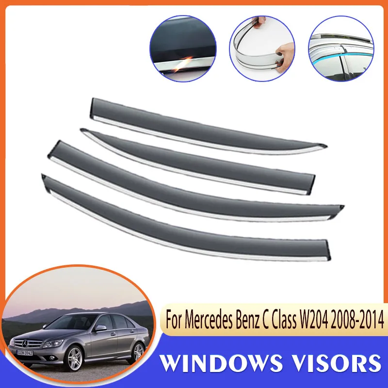 DeflectorsForMercedesBenzCClassW204C200Sedan20082014CarSide