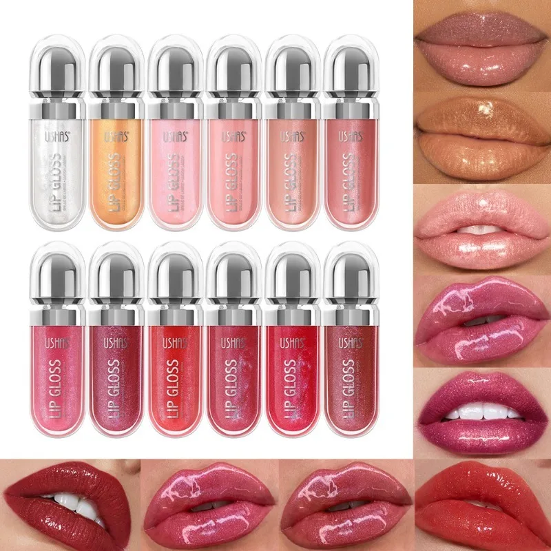 12Colors Glitter Lip Gloss Long Lasting Diamond Pearlescent Metallic Liquid Lipstick Moisturizing Lip Glaze Cosmetics Makeup Ins