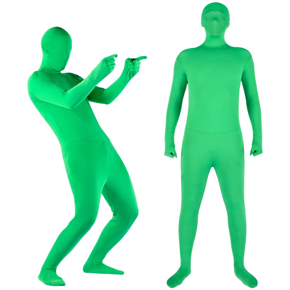 Green Screen Suit Disappearing Skin Bodysuit Photography Backdrop Chroma Key Invisible Effect Comfor Suit Photo Video Background