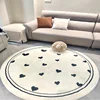 Fresh and Simple Rugs for Bedroom Round Fluffy Bedside Mat Covered with Large Area Carpets for Living Room Soft Cloakroom Rug 3