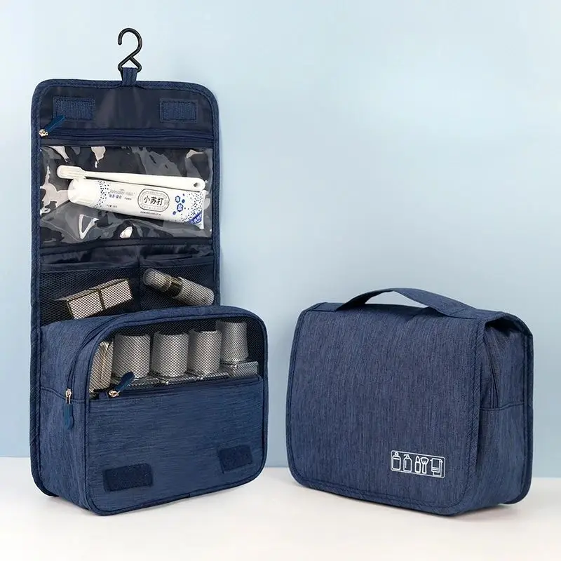 Toiletry Bag 1pc Foldable Organizer Hanging Storage Bathroom Makeup Case Travel Dry And Wet Separation Cosmetic