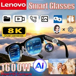 8K AI - Enhanced Smart Glasses with HD Calling & Music Playback - Black