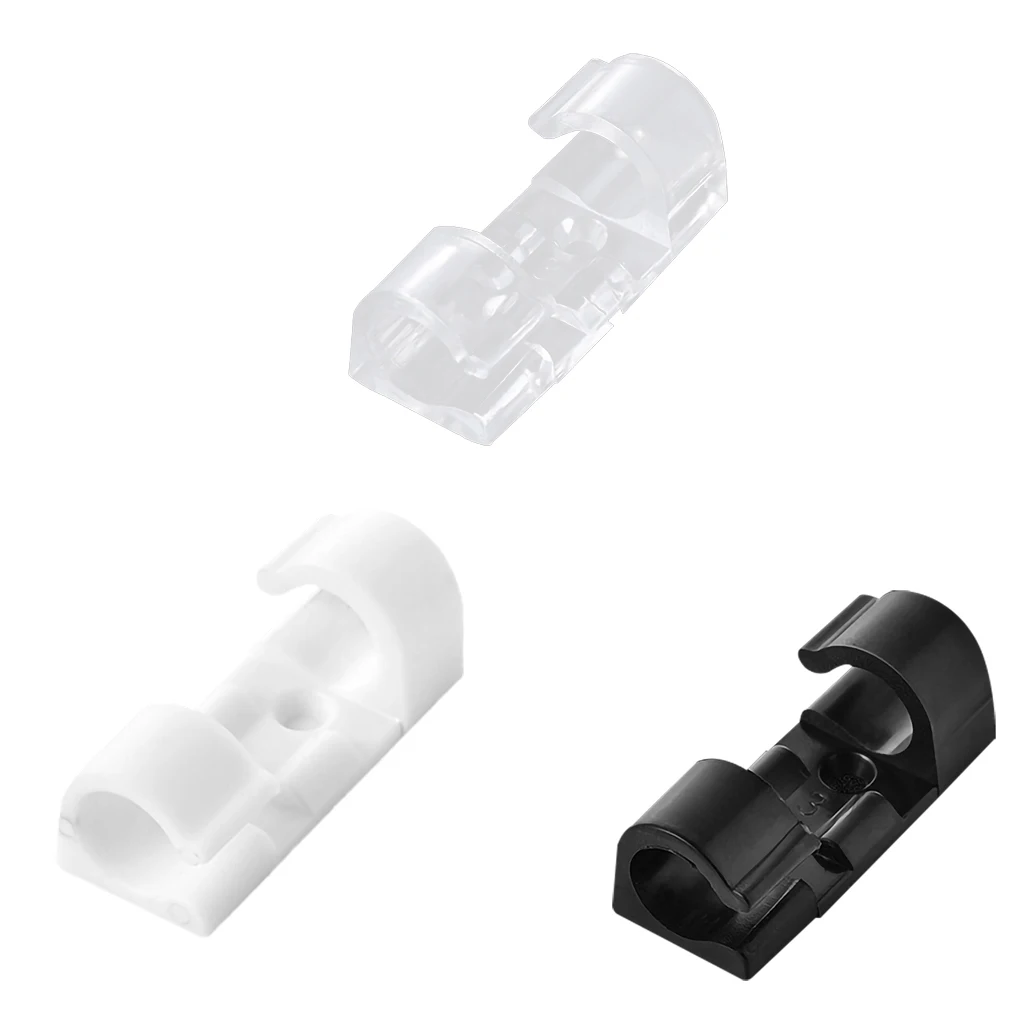 

Cable Organizer Clips Self-sticking Wire Organizers Plastic Household Cable Wire Winders White 4pcs