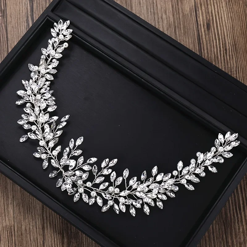 Crystal Pearl Headband Tiara Party Rhinestone Hair Vine Band Bridal Wedding Hair Accessories Jewelry Crown hair accessories,bridal hair accessories,crown headband,bridal jewelry set